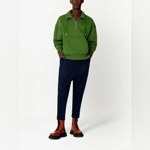 AMI drop crotch cropped trousers